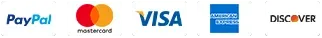 Accepted payment methods: PayPal, Visa, MasterCard, Amex, Discover